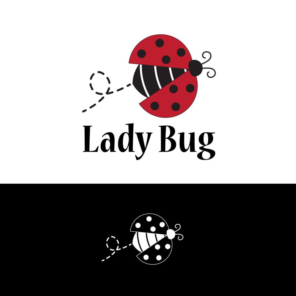 lady bug logo template design vector