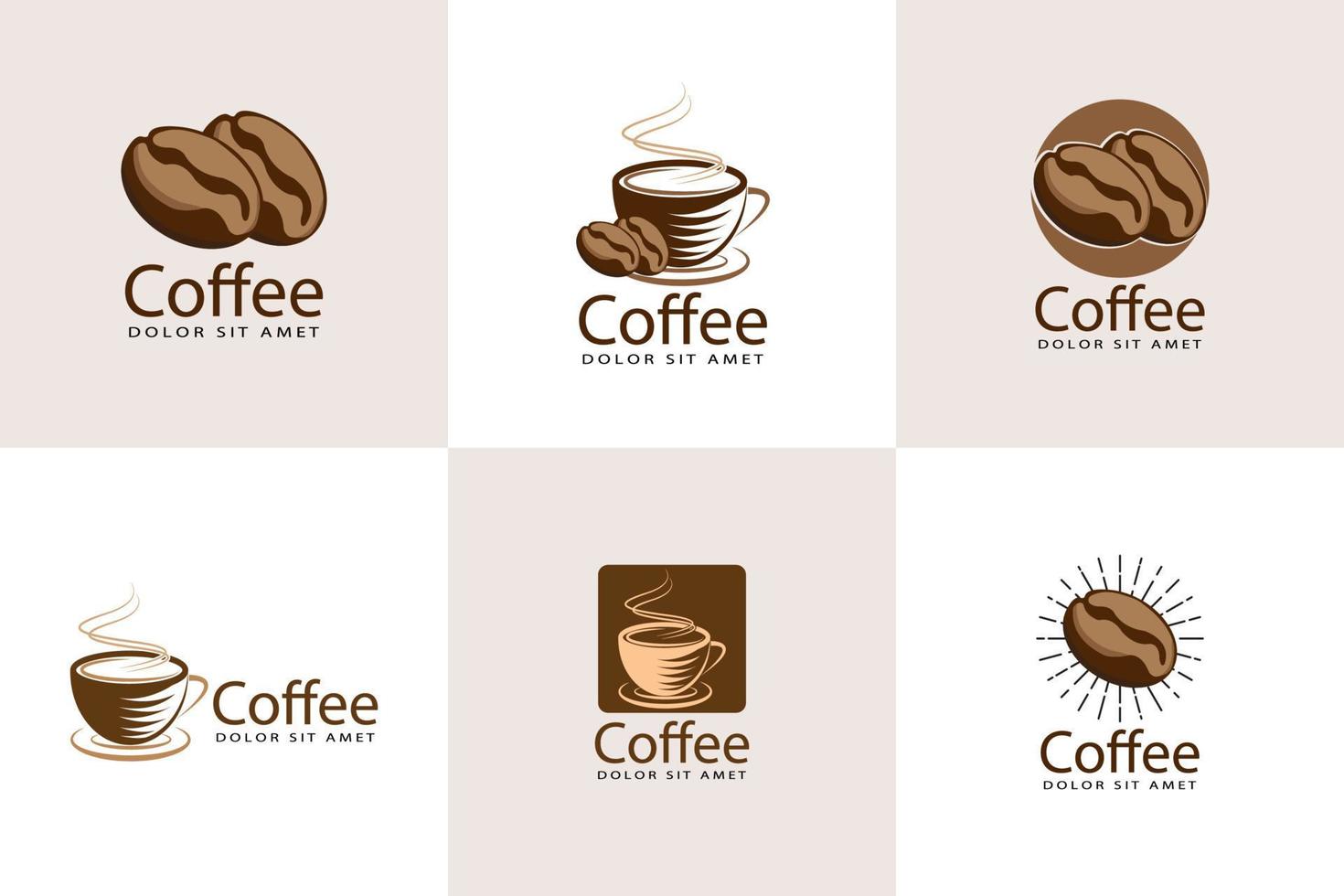 coffee logo bundle template design vector