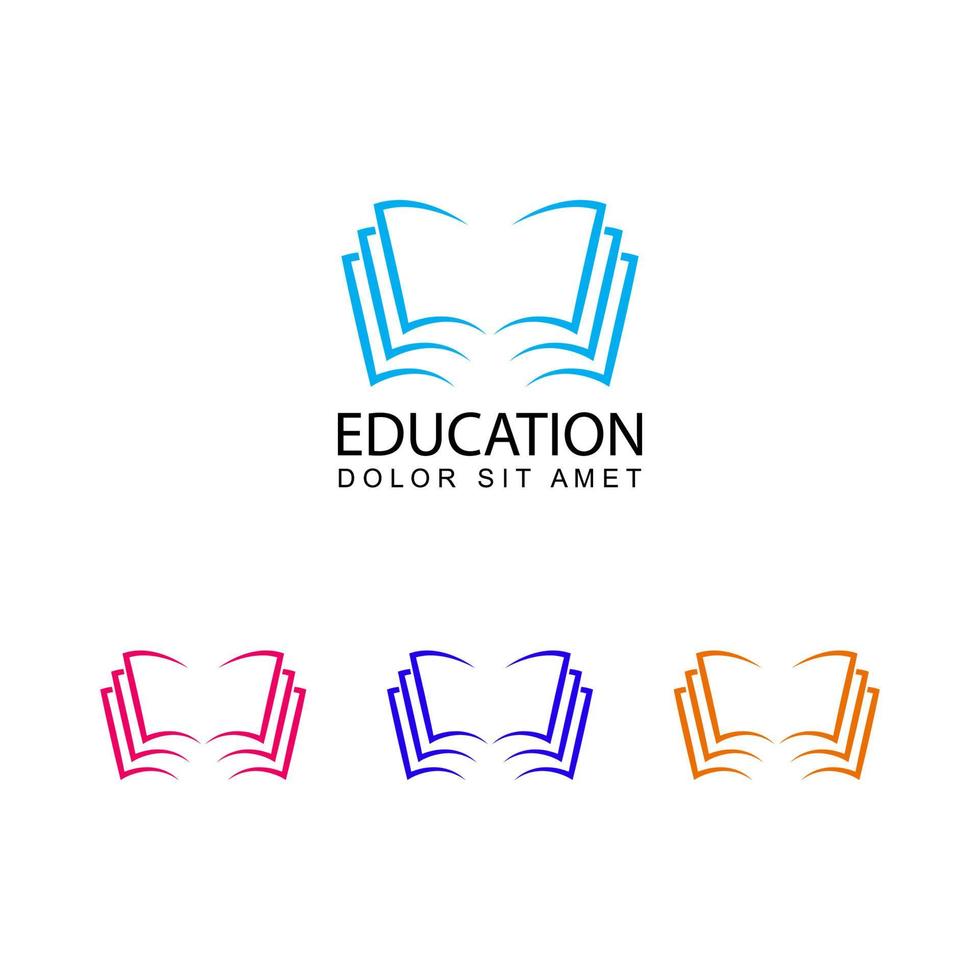 education book logo template design vector