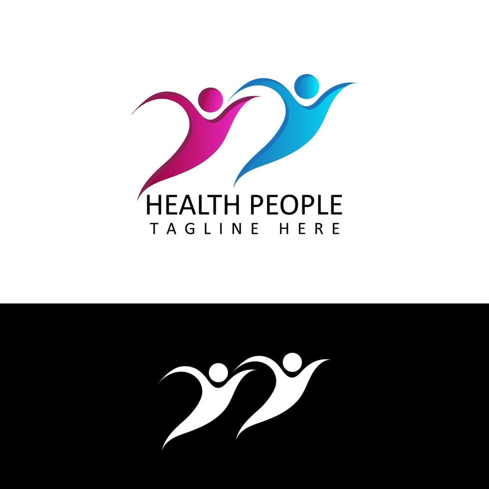 healthy people logo template design vector