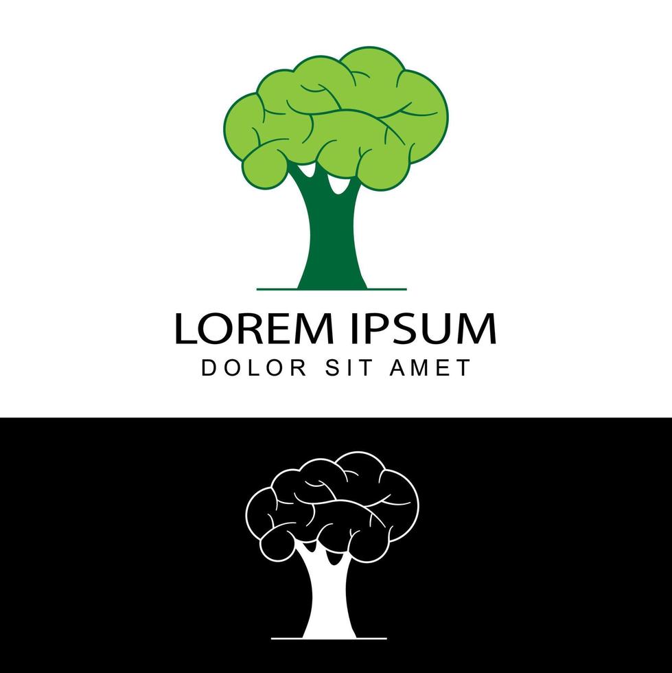 diseño de plantilla de logotipo de árbol de cerebro vector