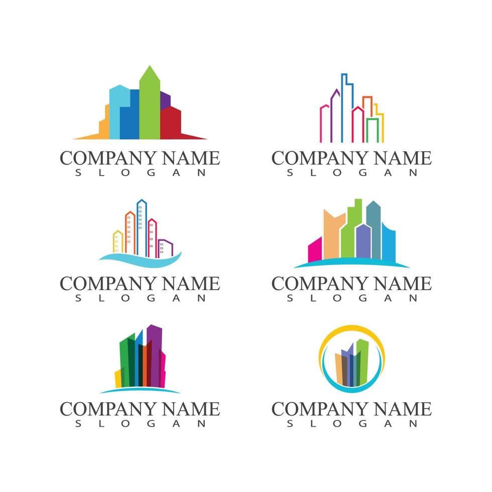 Set Real estate and home buildings logo icons template vector