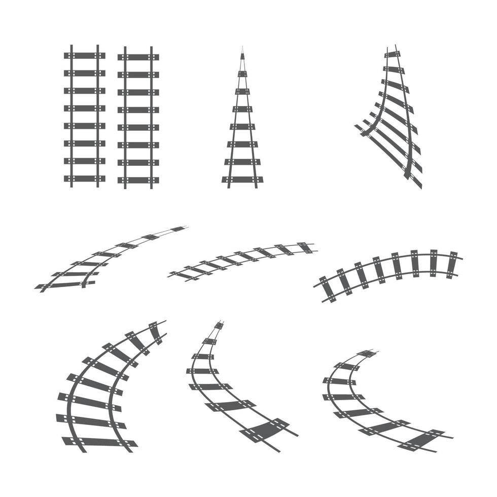 Ilustración de plantilla de diseño de icono de vector de vías de tren