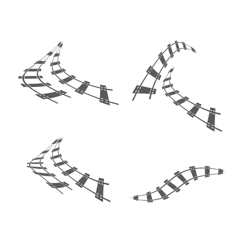 Train tracks vector icon design template illustration