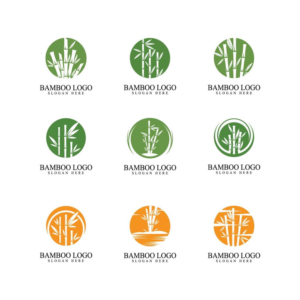 Diseño de ilustración de icono de vector de plantilla de logotipo de bambú