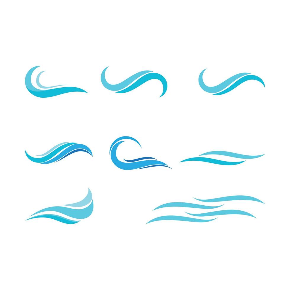 Logotipo de diseño de ilustración de vector de icono de onda de agua