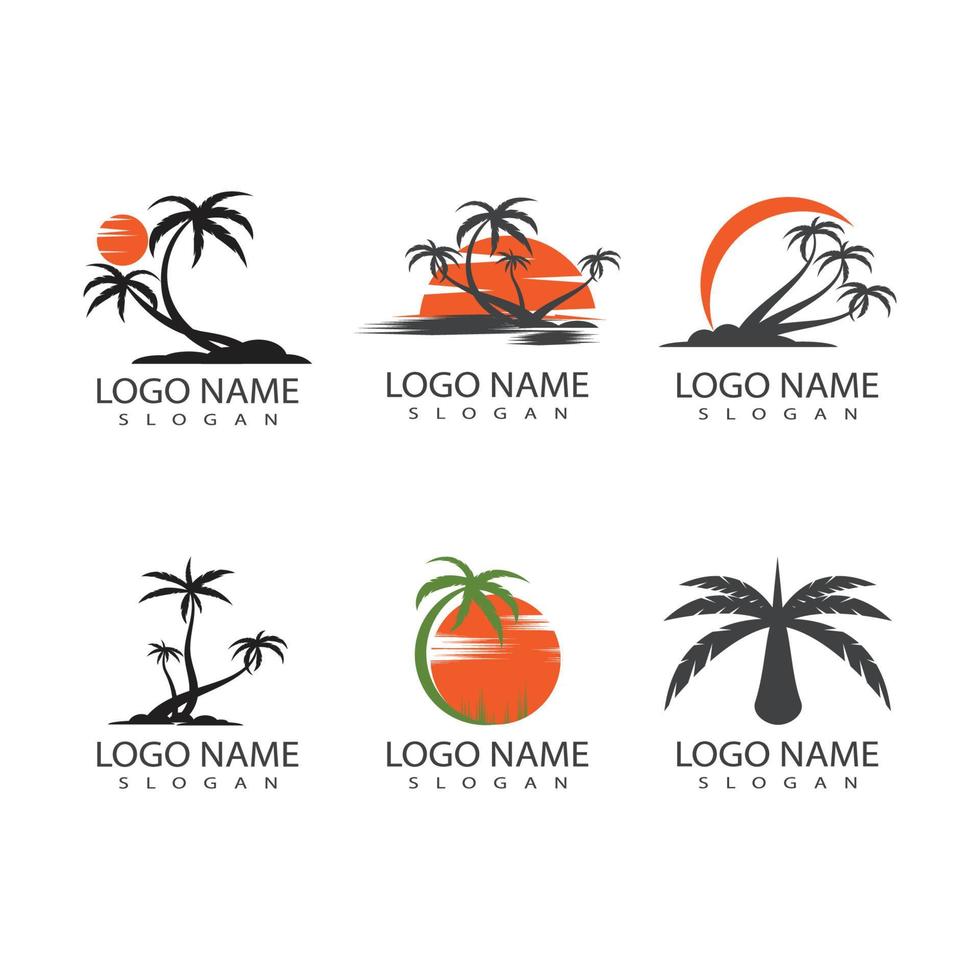 Palm tree summer logo template vector illustration