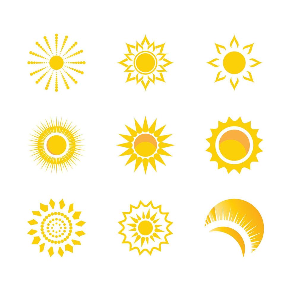 diseño de plantilla de logotipo de icono de ilustración de vector de sol