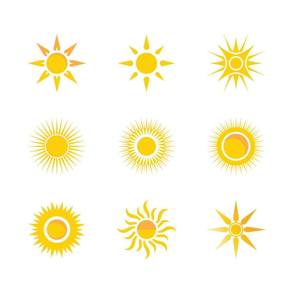 diseño de plantilla de logotipo de icono de ilustración de vector de sol