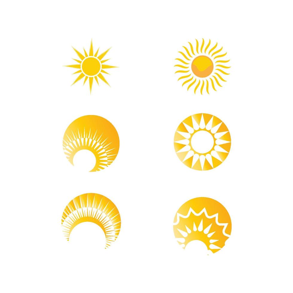 diseño de plantilla de logotipo de icono de ilustración de vector de sol