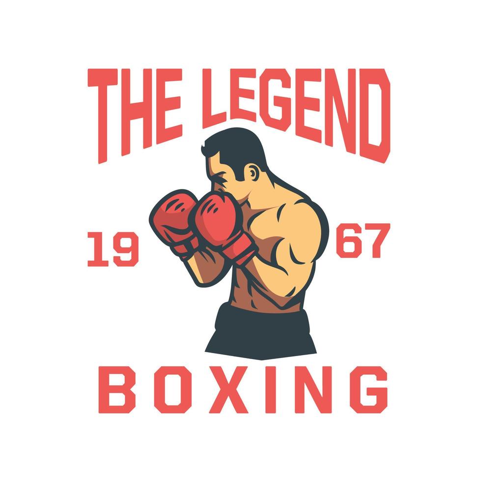 t shirt design vector boxing man do defense vintage retro style illustration