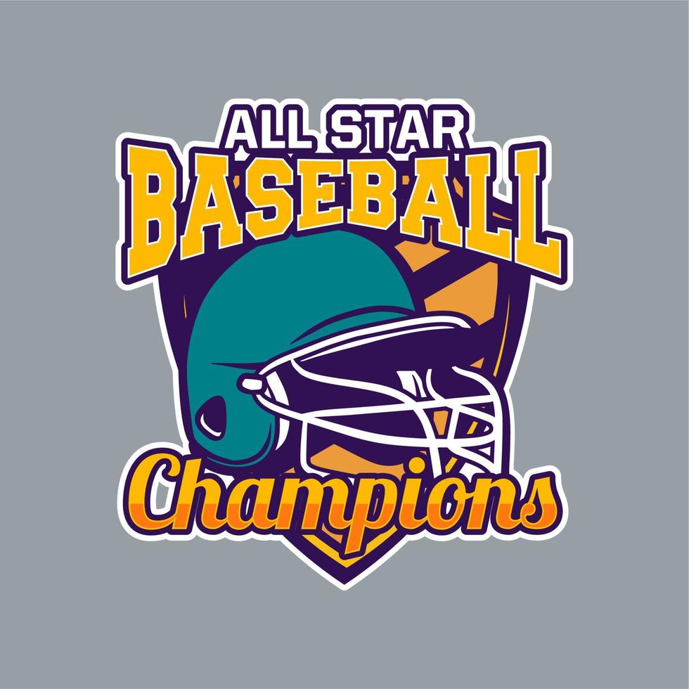 Baseball badge logo emblem all star champions vector