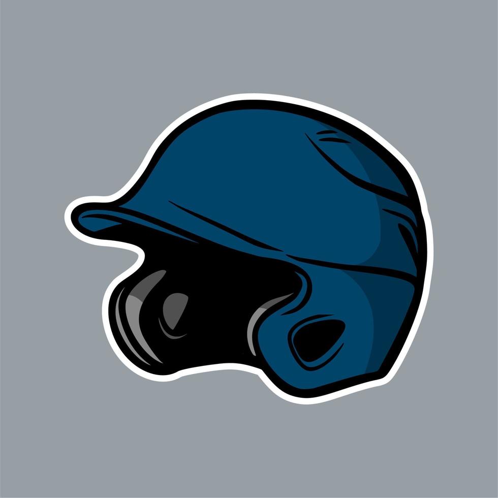 baseball blue helmet logo icon vector asset