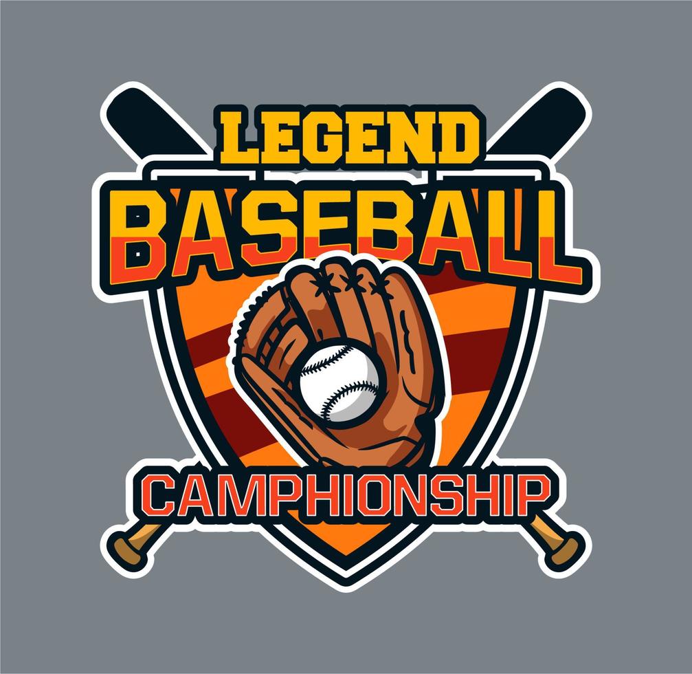 béisbol insignia logo emblema plantilla leyenda campeonato de béisbol vector