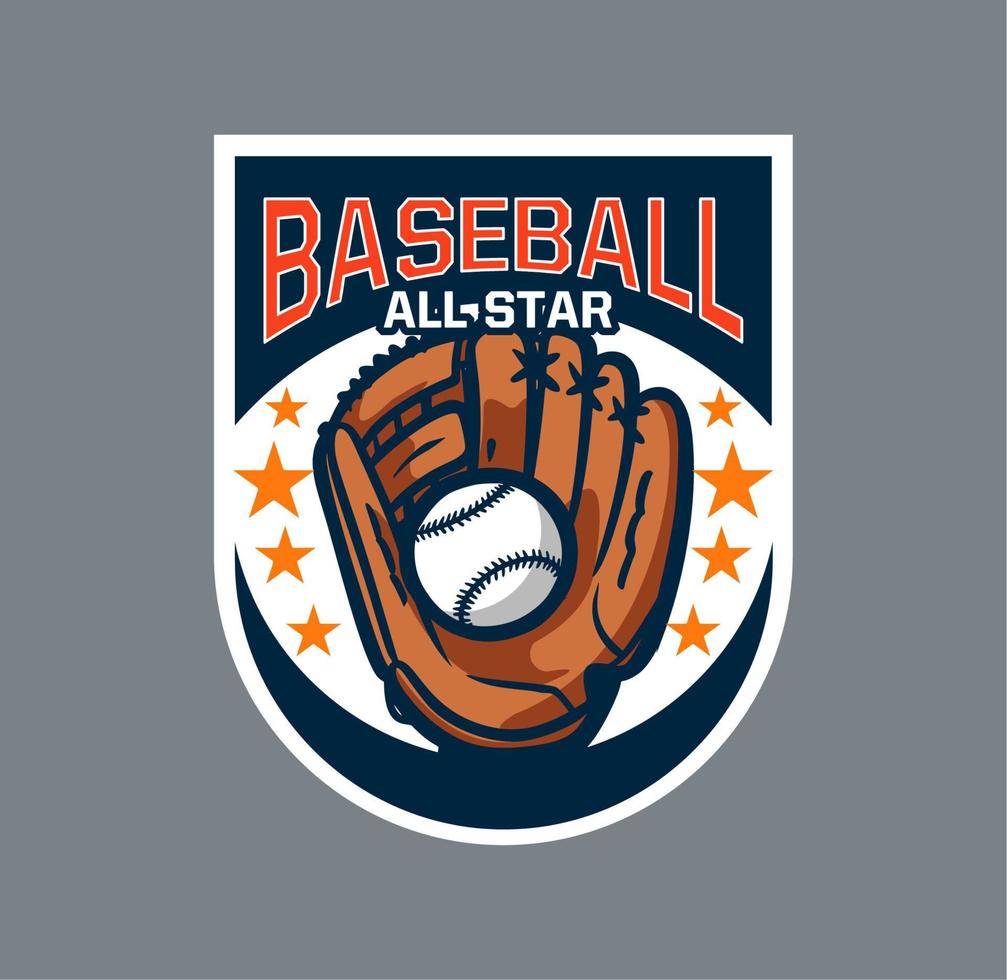 Baseball badge logo emblem template all star vector