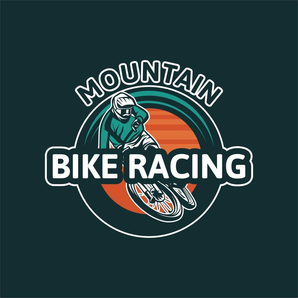 carreras de bicicletas de montaña. diseño de placa para torneo. diseño de camiseta vector