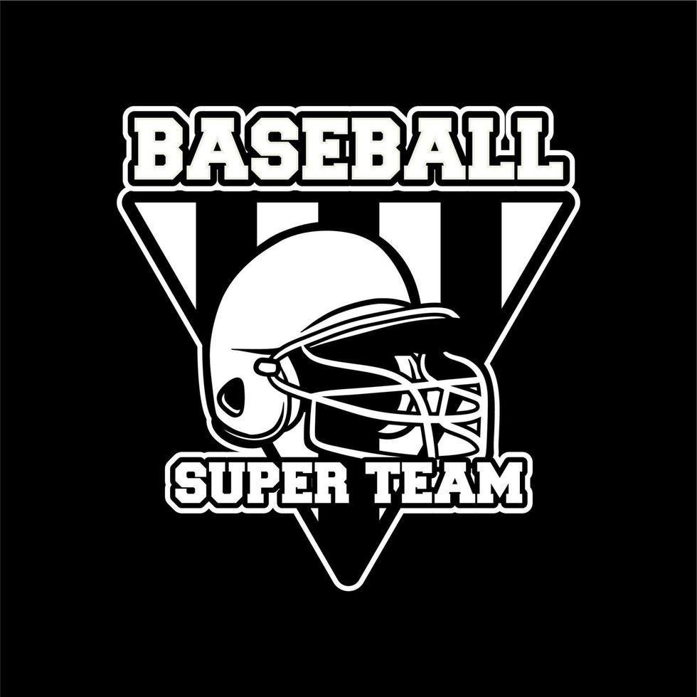 insignia de béisbol logo emblema plantilla super equipo blanco y negro vector