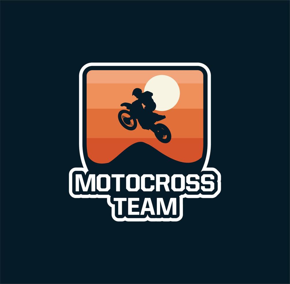 emblem badge motocross jump logo sticker patch vector design