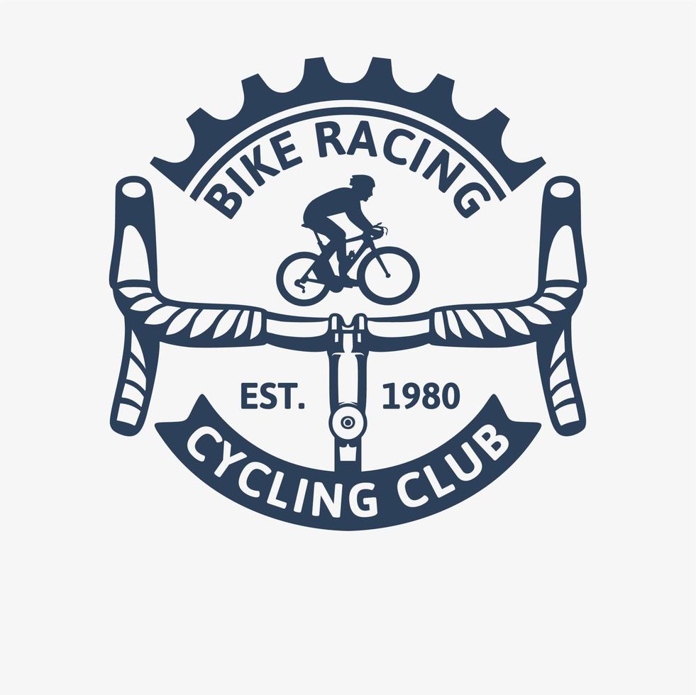 Ilustración de plantilla de logotipo vintage de club de ciclismo de carreras de bicicletas vector