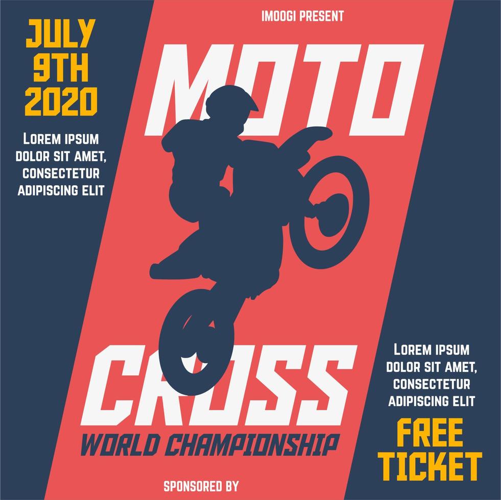 Motocross world championship flyer brochure layout template vector