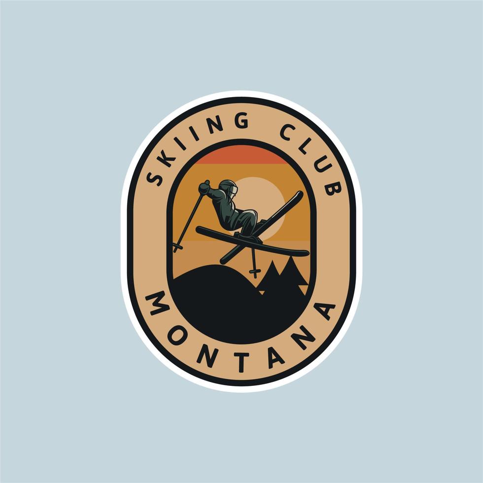 snowboard logo badge design illustration for t shirt poster patch sticker vector