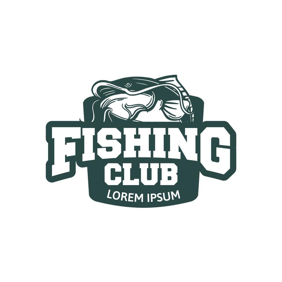 club de pesca del siluro, insignia de pesca con logo vector