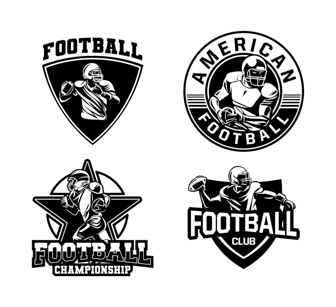 colección de logotipos de insignias de fútbol americano vector