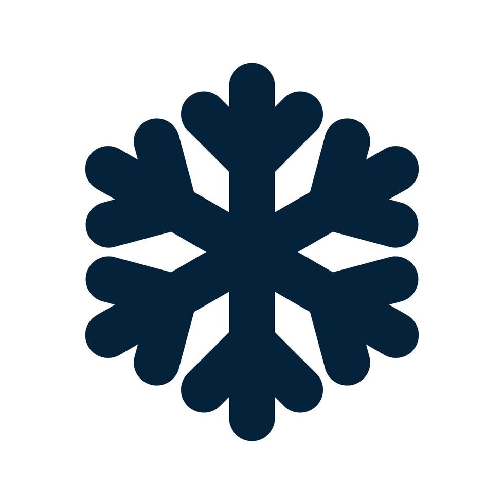 silueta de copo de nieve. Símbolo tradicional de Navidad e invierno para diseño y decoración de logotipos, web, impresiones, adhesivos, emblemas, tarjetas de felicitación e invitaciones. vector