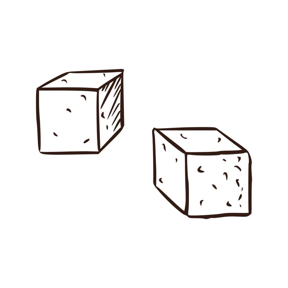 Sugar Cubes. Hand drawn swetener illustration for logo, recipe, print, sticker, bakery menu design and decoration vector