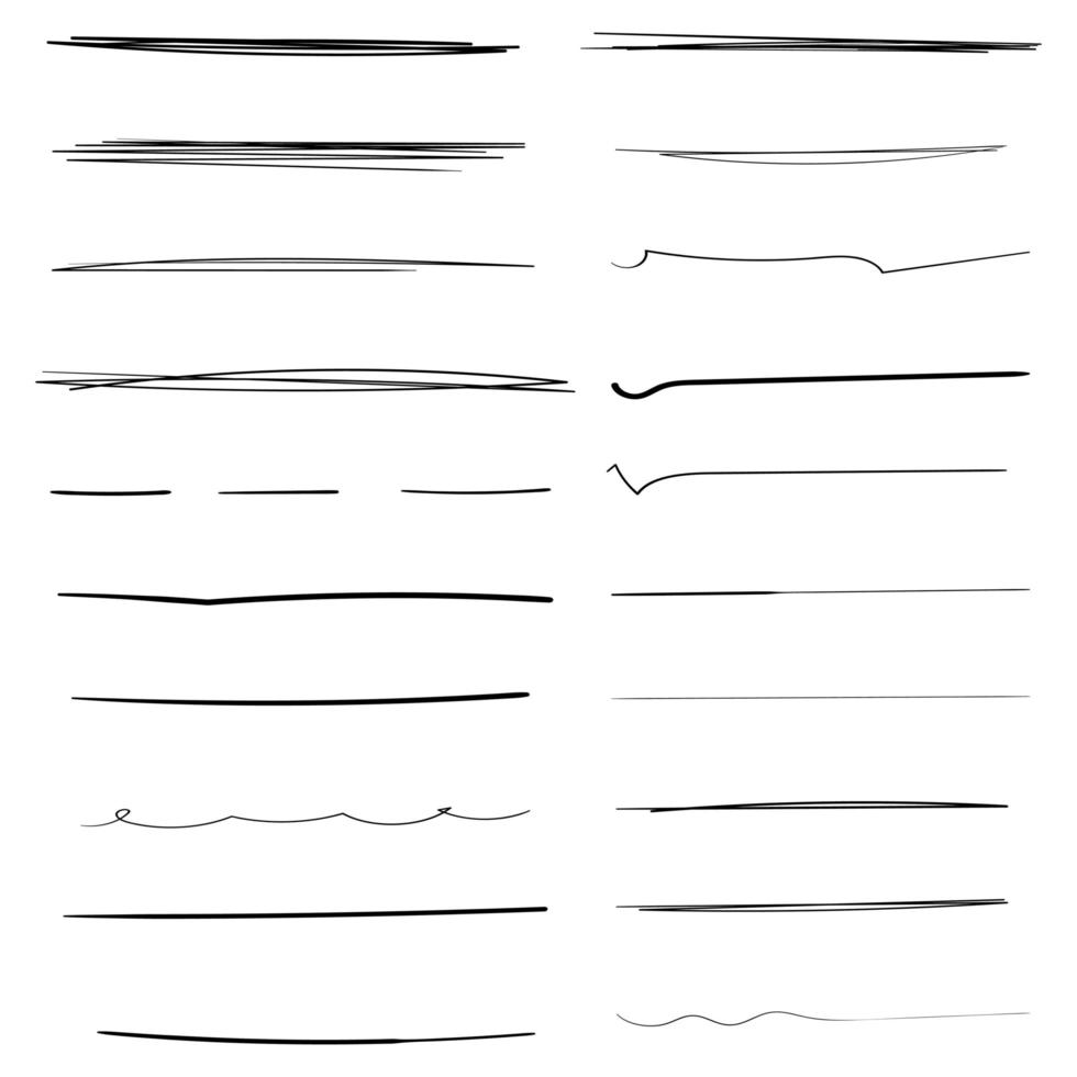 Set of 20 pieces different lines - Vector illustration