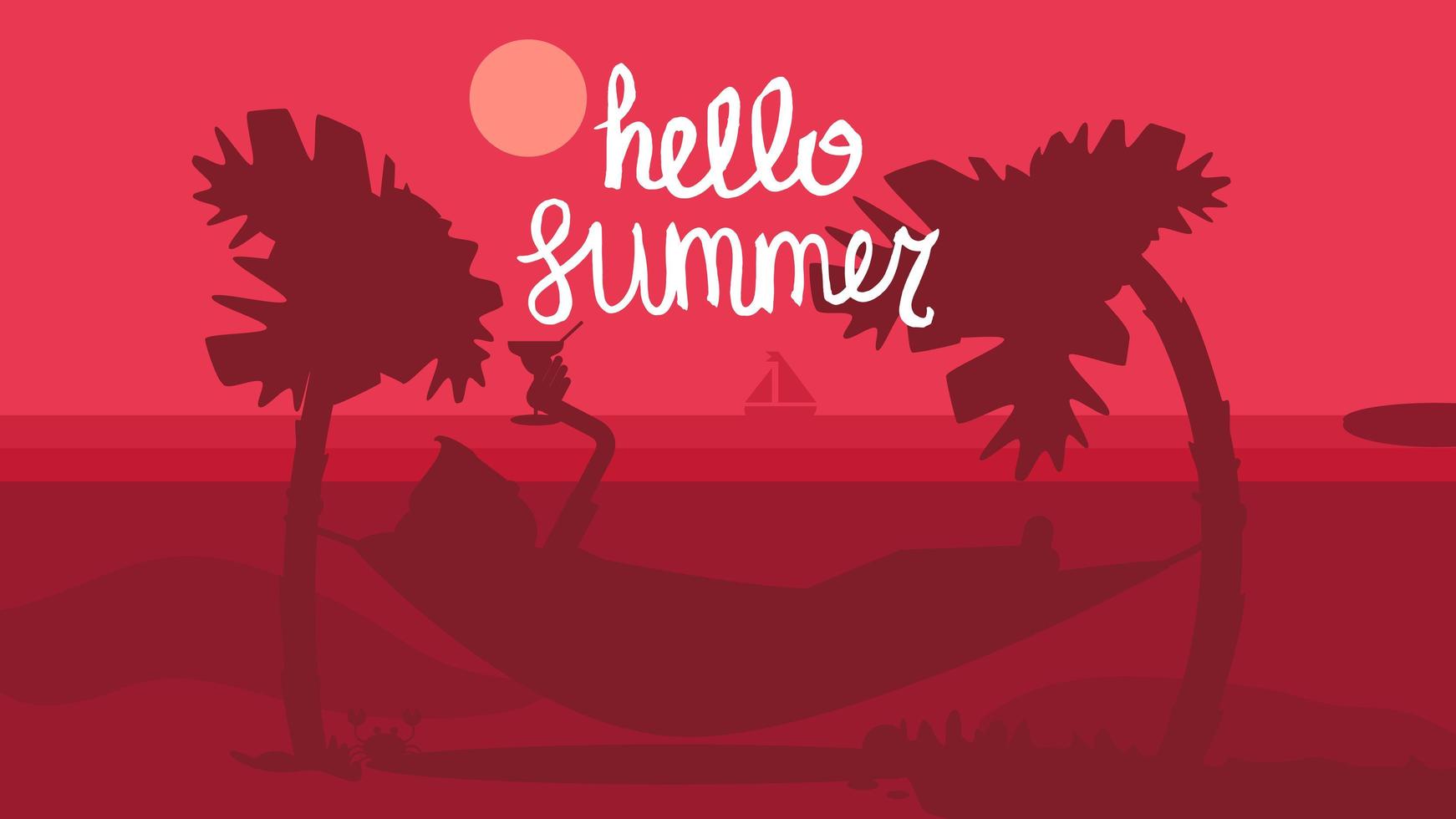 Hello Summer Concept vector