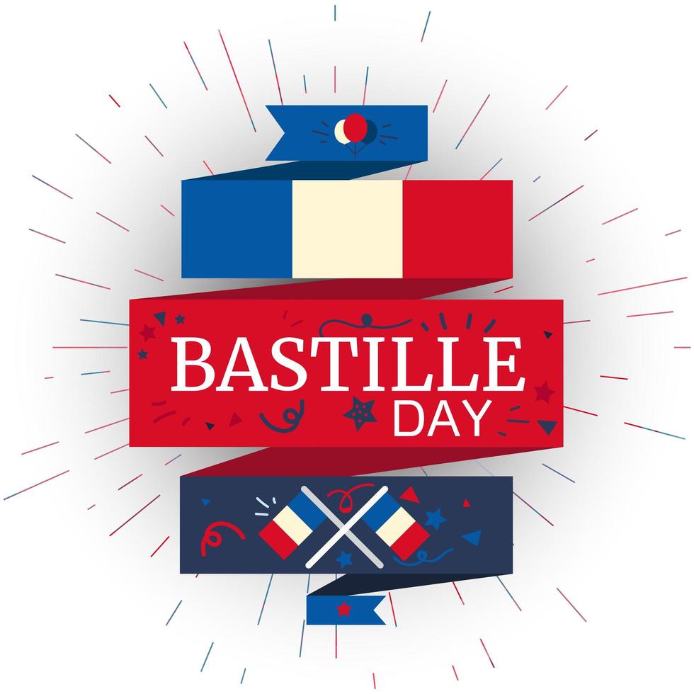 feliz dia de la bastilla vector