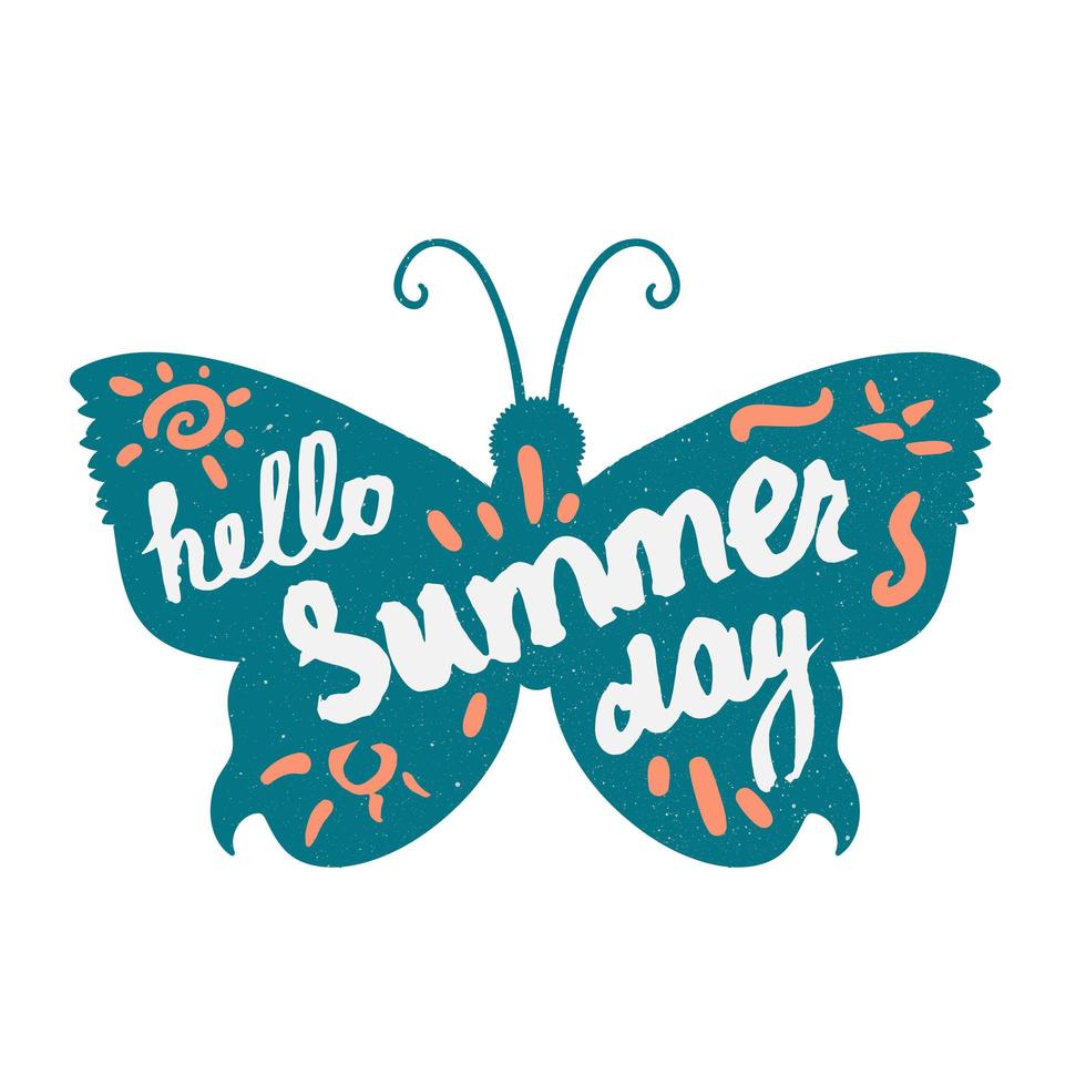 Hello Summer Lettering vector