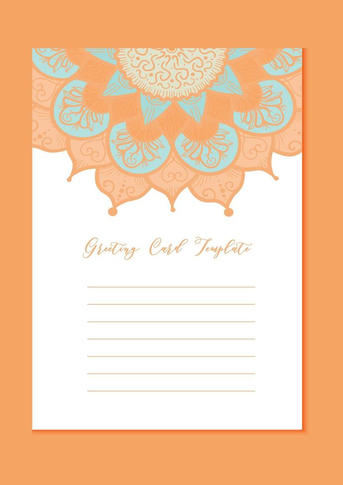 tarjeta de plantilla vintage mandala vector