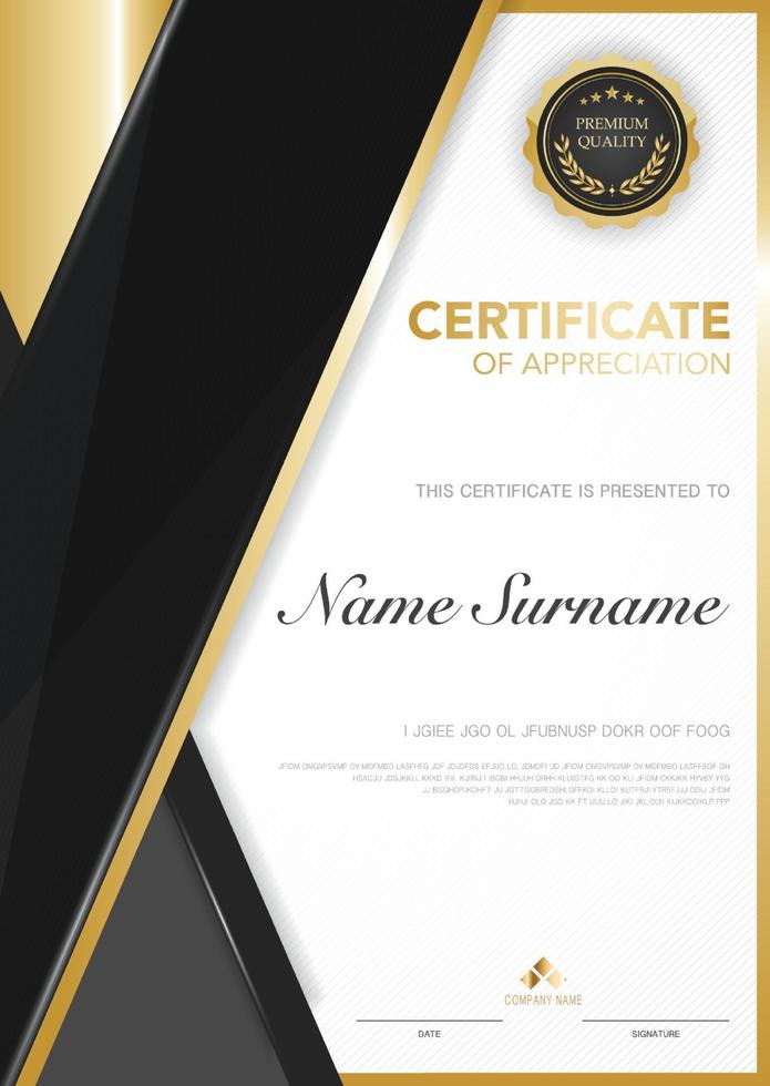 diploma certificate template red and gold color with luxury and modern style vector image, suitable for appreciation.  Vector illustration