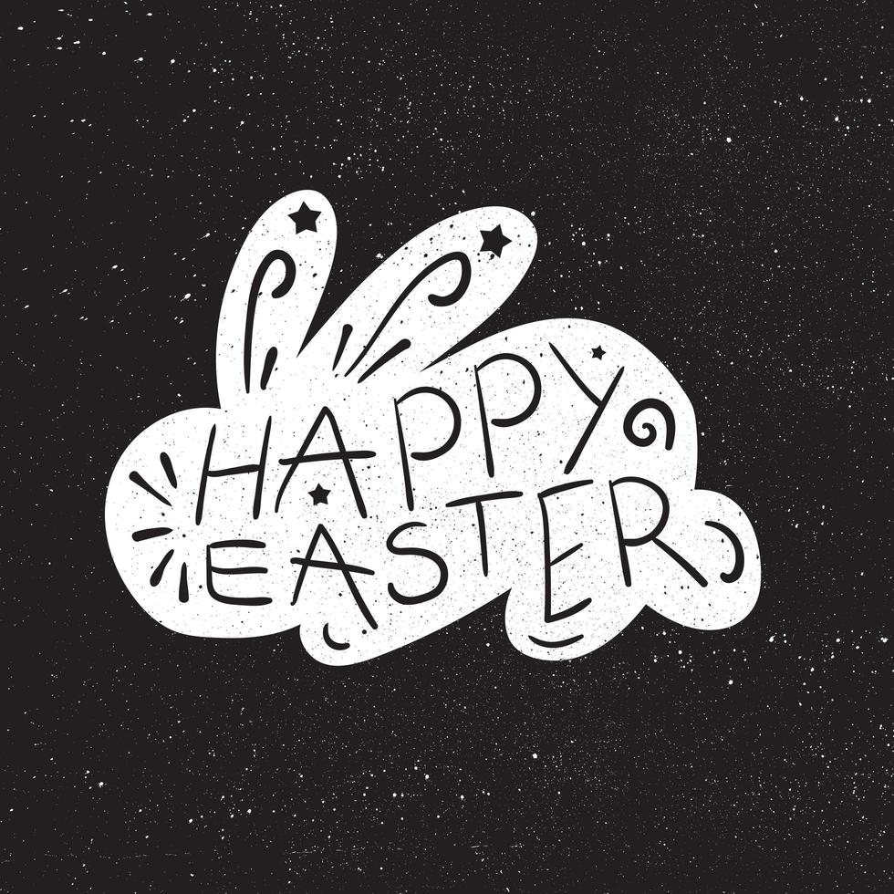 Vintage Happy Easter lettering vector