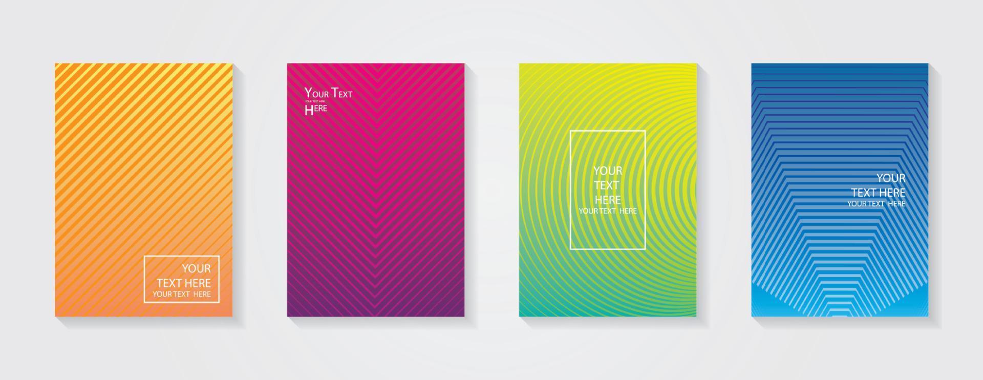 Minimal modern cover design. Dynamic colorful gradients. Future geometric patterns. Blue, pink, yellow, green, orange, purple placard poster template vector