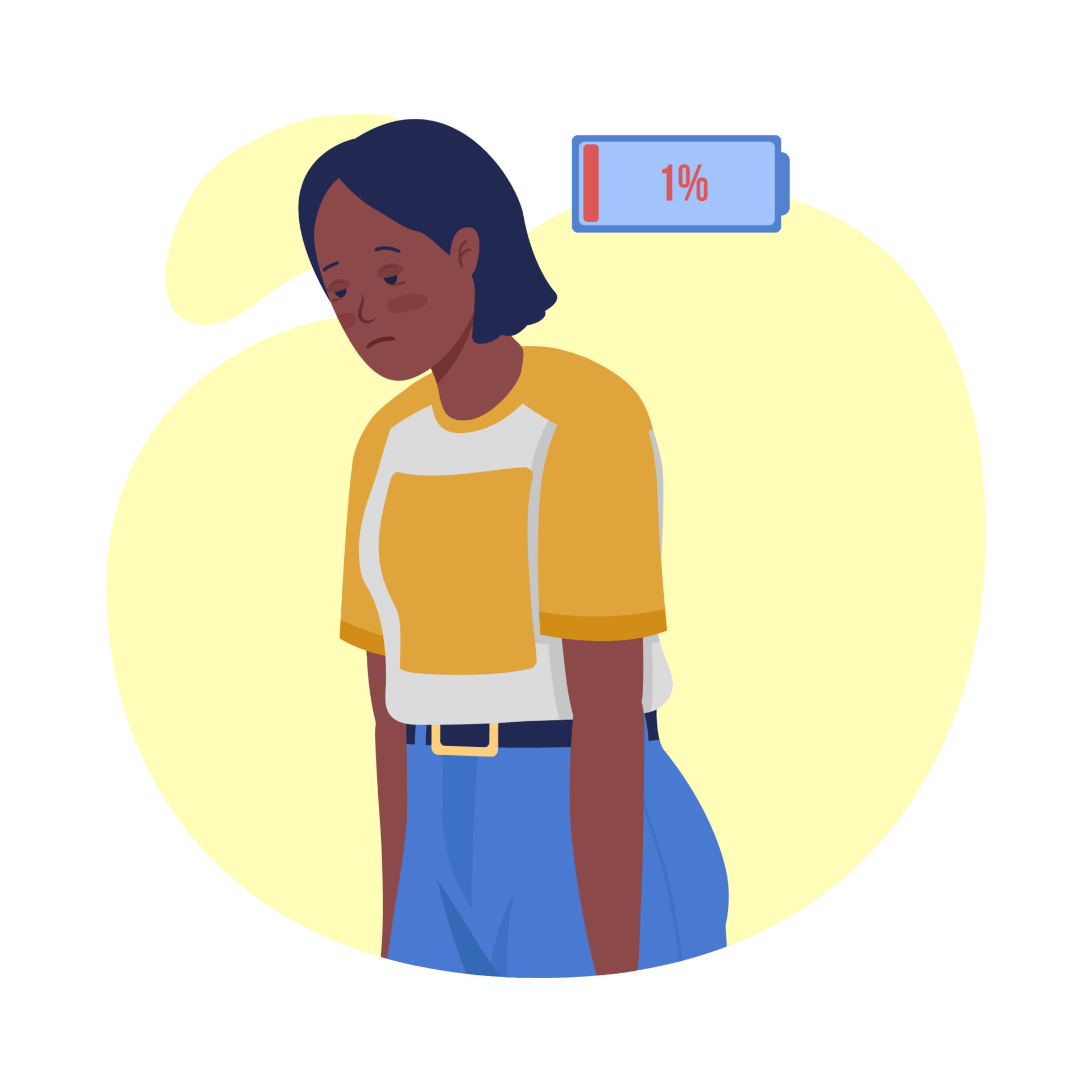 Woman with fatigue semi flat color vector character. Posing figure. Full body person on white. Post covid syndrome isolated modern cartoon style illustration for graphic design and animation 4449717 Vector Art at Woman with fatigue semi flat color vector character. Posing figure. Full body person on white. Post covid syndrome isolated modern cartoon style illustration for graphic design and animation 4449717 Vector Art at