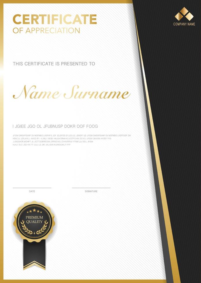 diploma certificate template red and gold color with luxury and modern style vector image, suitable for appreciation.  Vector illustration