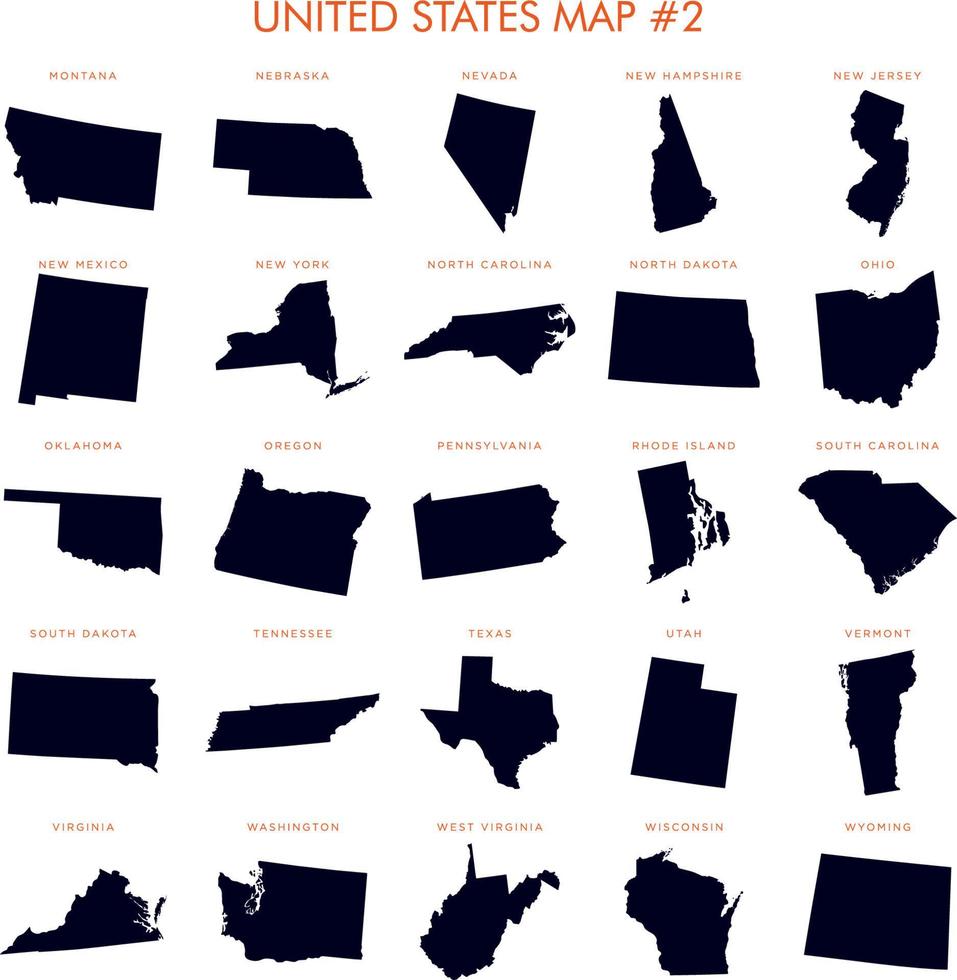 estados de nosotros mapa establece diseño de ilustración de plantilla de vector. vector eps 10.