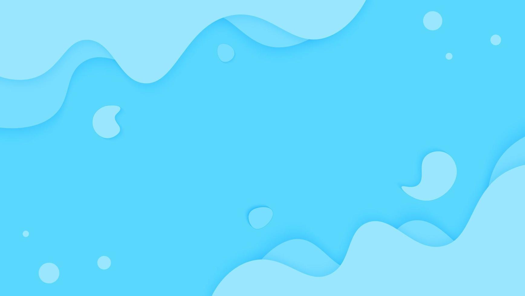 Minimal Abstract Geometric Soft Blue Dynamic Waves Papercut Style Background vector
