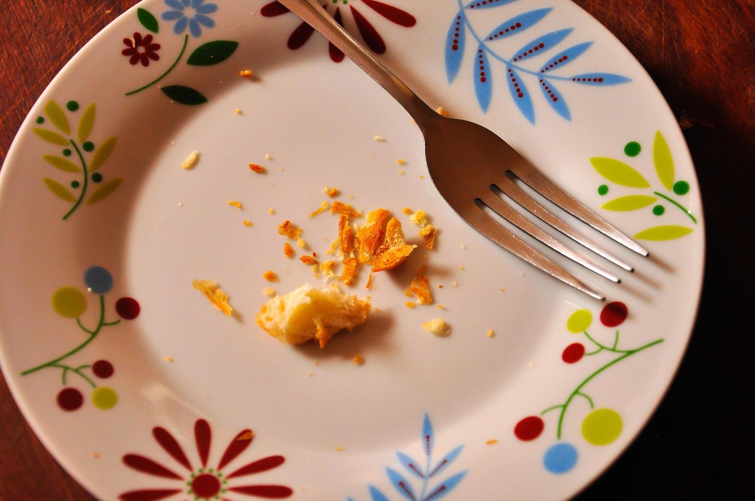 Crumbs on a plate photo