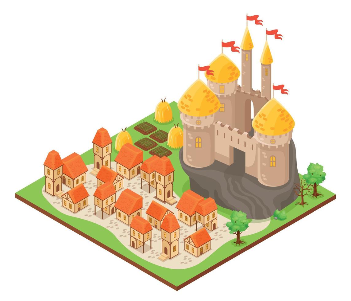 ilustración de castillo de fantasía vector