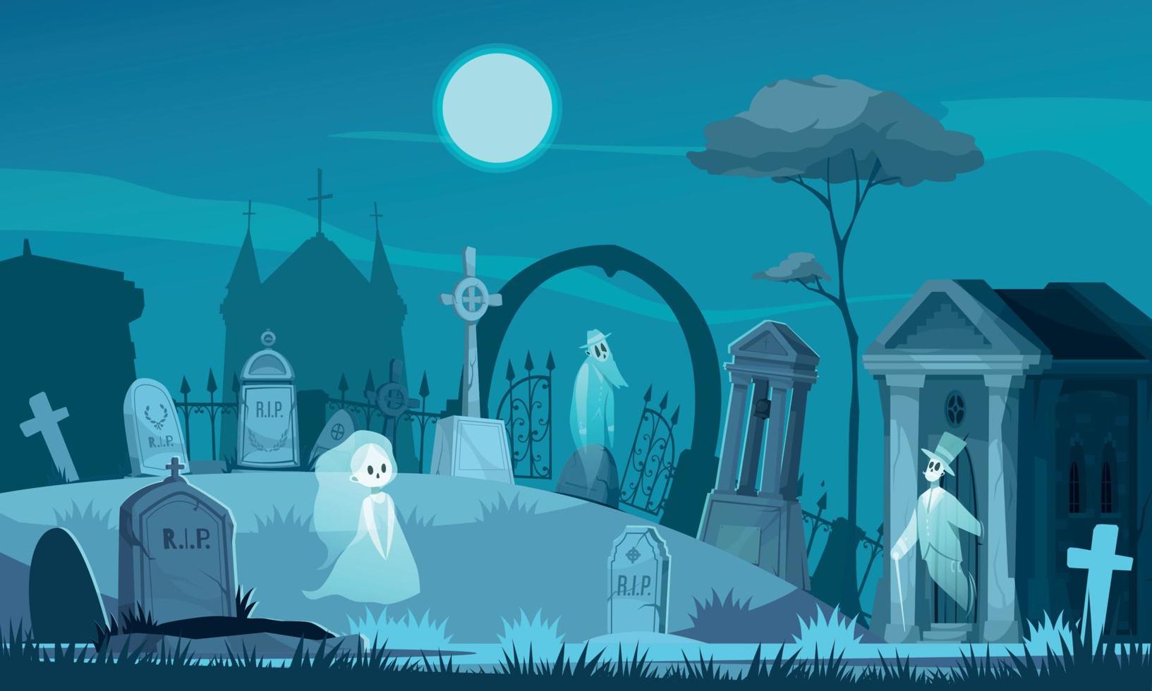 viejo cementerio ilustración vector