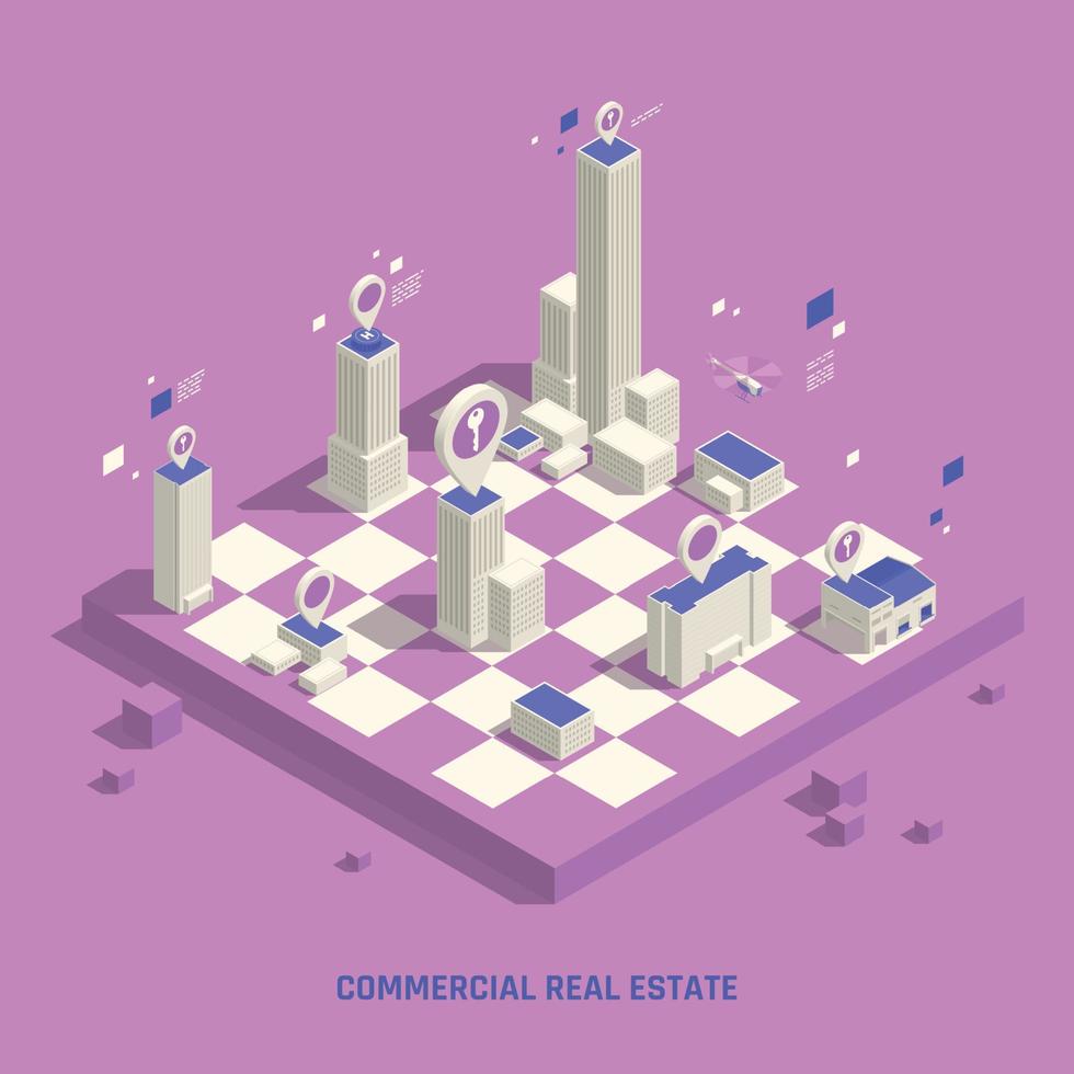 Real Estate Isometric Composition vector