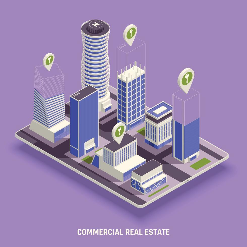 Real Estate Isometric Composition vector