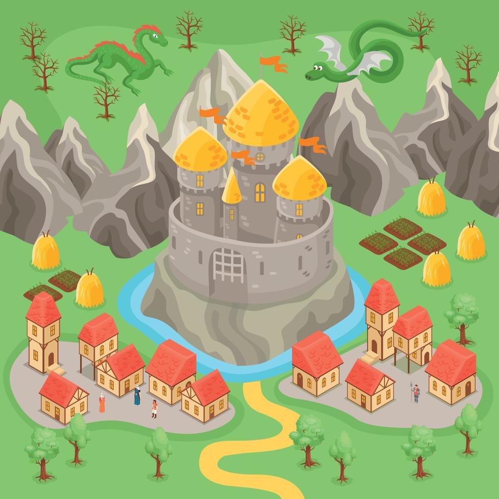 Fantasy City Illustration vector