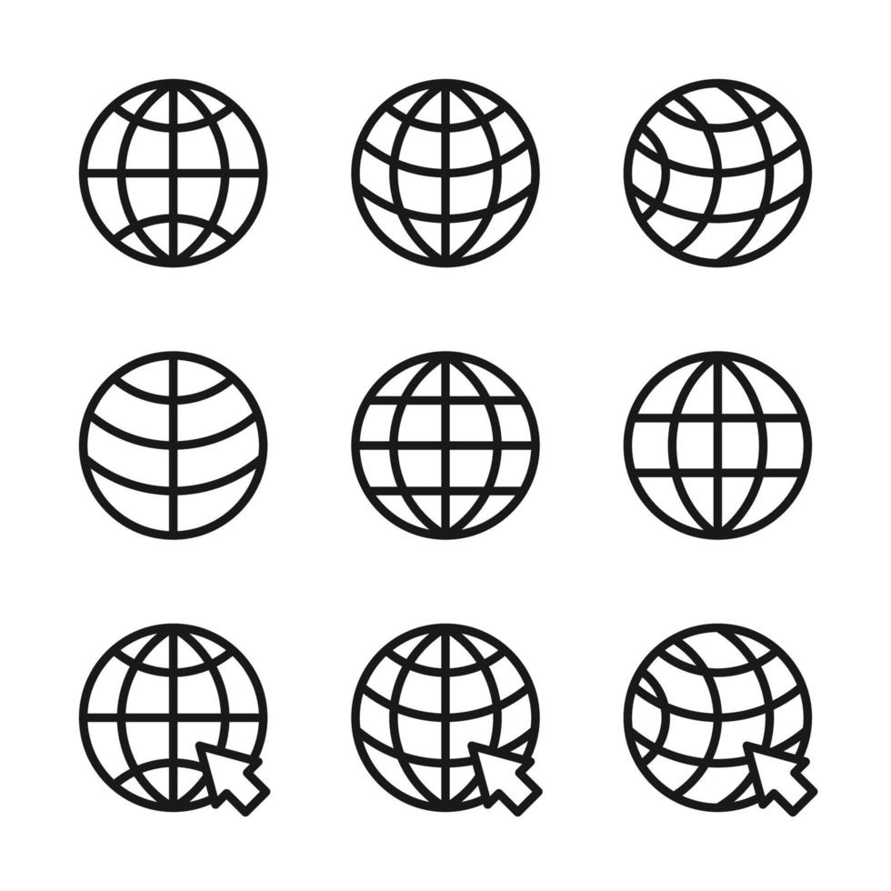 GLOBE ICON VECTOR LOGO TEMPLATE IN TRENDY FLAT STYLE