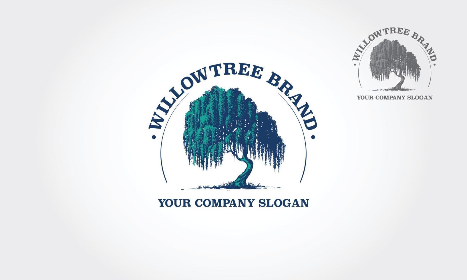 Willow Tree Vector Logo Template.That were created to highlight the organic, natural aspect of our life. This concept could be used for recycling, environment associations, landscape business, etc.