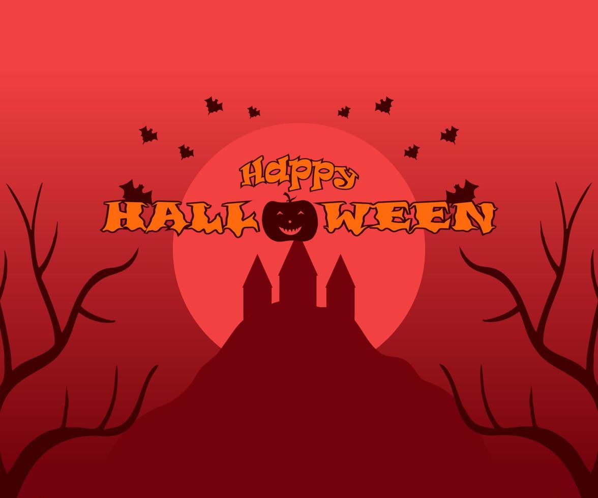 Halloween night mystery illustration vector